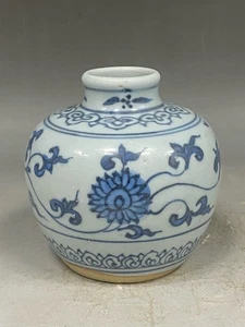 W Schöne Chinesische Ming Dynastie blau und weiß Porzellantopf - Bild 1 von 7