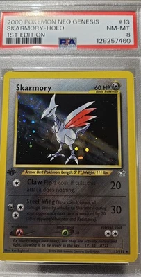 2000  Pokémon  1st  Edition  Neo Genesis ( SKARMORY -  HOLO)  Card  # 13  PSA-8 - Image 1 of 4