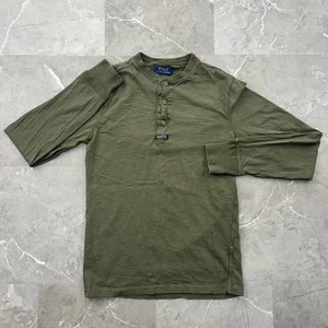 Polo Ralph Lauren Shirt Mens Small Green Long Sleeve Henley Polo RL & Co Patch - Picture 1 of 8
