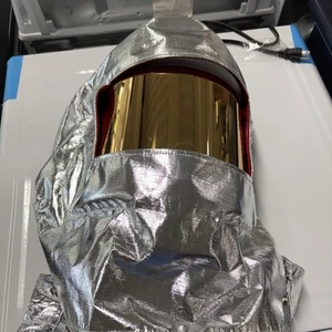 Oberon HR-PBI-HOOD Aluminized PBI Heat Reflective Hood, Clear Gold Window, Hard. - Picture 1 of 6