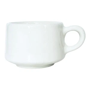 VTG Buffalo Pottery White Retro Diner Restaurant Ware Heavy Pacific Cup NEW - Picture 1 of 5