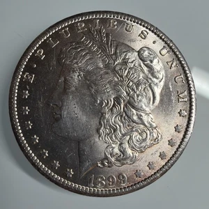 1899 O MORGAN SILVER DOLLAR! BEAUTIFUL UNCIRCULATED COIN! Hairlines? Toned! - Picture 1 of 14