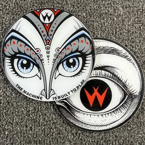 Williams Bride of Pinbot Pinball Plastic Promo Speaker Cutout Coaster PAIR NOS - Picture 1 of 3