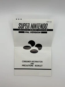 SNES Consumer Information And Precautions Booklet SUPER NINTENDO Aus PAL - Picture 1 of 6