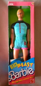 Barbie Ken Beach Blast Muñeca con Traje de Baño Disco Volador Visera Radio 1988 De Colección - Imagen 1 de 3