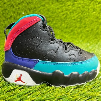 Nike Air Jordan 9 ретро ребенка ясельного возраста размер 5C черный синий красный Athletic туфли кроссовки - Изображение 1 из 4