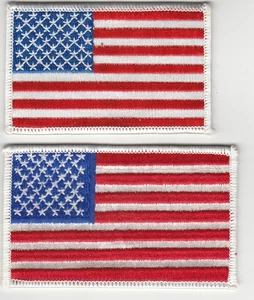 Pair of American Flag patches, includes 2 sizes free shipping new unused - Picture 1 of 2