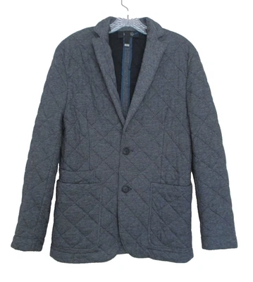 Hosio Quilted Blazer S Men Gray Cotton Jacket Made In Italy - Image 1 of 4