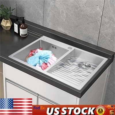 Stainless Steel Laundry Sink Double Basins Sink For Laundry Rooms, Utility Rooms - Image 1 of 4