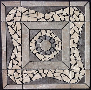 21 1/2" Tile Medallion - Daltile's Sandalo, Heathland & Continental Slate tile - Picture 1 of 3