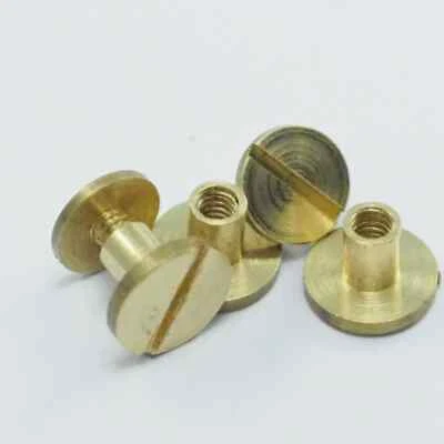 chicago screw / concho screw, 10x7mm raw brass studs, rivets, 1/8" bolt 2154 - Image 1 of 3