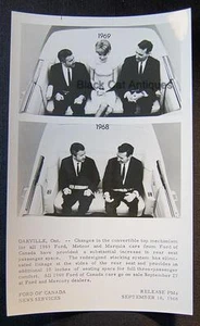 Orig 1968/69 Ford Of Canada B/W Glossy Commercial Photo Ford Convertible Seating - Bild 1 von 1