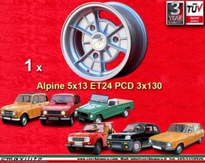 1 Cerchio Lega Renault R4 R5 Turbo Alpine 5x13 Wheel Felge Llanta Jante - Imagen 1 de 24