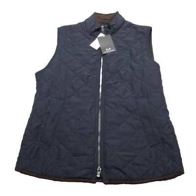 Chaleco Magaschoni Mujer Pequeño Azul Forrado Acolchado Cintura Bolsillos Cremallera Completa Nuevo con Etiquetas Foto 1 de 4