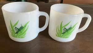2 Vintage coffee mug FIRE KING FireKing Crickets - Picture 1 of 6