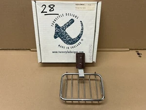 Turnstyle Designs Wandmontage Chrom/Leder Seifenschale Regal Designer Bad - Bild 1 von 10