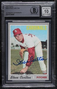 1970 Topps Steve Carlton #220 BAS Certified BGS Encased Auto HOF