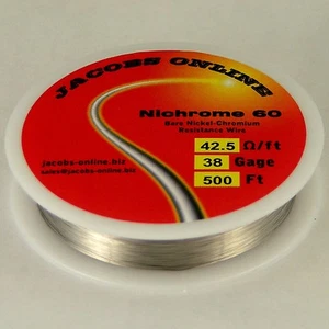 Nichrome 60 resistance wire, 38 AWG (gauge), 500 feet - Picture 1 of 4