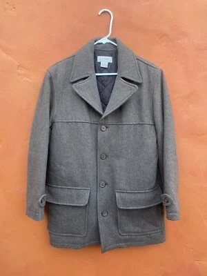J Crew Men's Ludlow Car Coat Herringbone Tweed Insulated Top Overcoat Jacket - Image 1 of 4