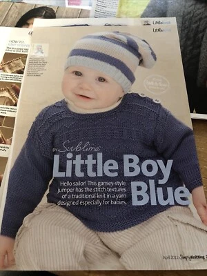 Little Boy Blue Sailor Sweater/jumper, 4 Ply Sublime, Mini Fisherman, 0-3 Yrs - Image 1 of 4