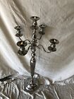 Solid Stainless Steel Heavy 5 Arm Candelabra 