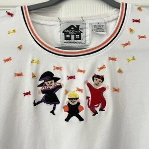 Storybook Knits Halloween Beaded Embroidered Long Sleeve Shirt S Novelty Witch - Picture 1 of 20
