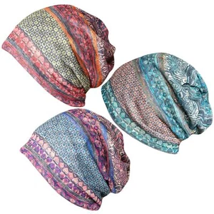 3Pcs Women's Baggy Slouchy Beanie Chemo Turban Sleep Head Wrap Hat Hair Loss Cap - Picture 1 of 5