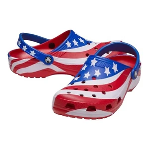 Crocs Classic American Flag Clogs Men's Size 12 Patriotic Shoes 4th of July - Picture 1 of 4