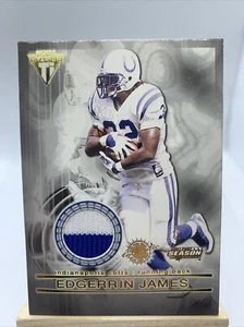 Edgerrin James 2001 Paficic Titanium 2 Color Game Used Jersey Patch Colts - Picture 1 of 10