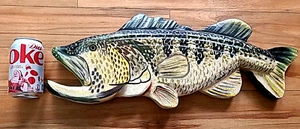 Awesome 23" Wood Bass Fish Outdoors Man Cave Wall Hang Sportsman Catch Prize c55 - Picture 1 of 19