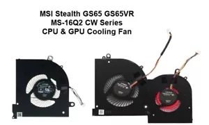 New MSI Stealth GS65 GS65VR MS-16Q2 CW Series Laptop CPU GPU Cooling Cooler Fan - Picture 1 of 2