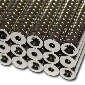 5 ANILLO DE NEODIMIO IMANES D10x3 mm 3,5 mm PERFORACIÓN REDUCCIÓN TORNILLOS NORTE 700 G - Imagen 1 de 4