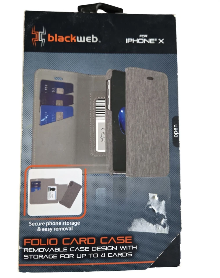 Iphone X - Iphone 10 Case Gray Phone Wallet  - Image 1 of 3