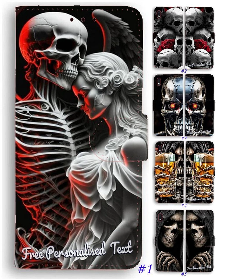 Funda de teléfono con texto personalizada para Huawei G8/Mate 40/30/20/10/9/8 - Diseño de calavera Foto 1 de 4