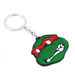 TMNT Raphael Silvertone Cartoon/TV Charm Pendant Key Chain - Picture 1 of 1
