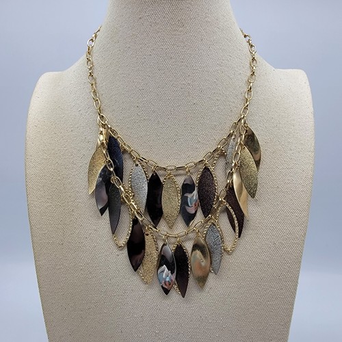 VETEMENTS Collana con ciondolo in metallo marchesa bicolore dichiarazione bavaglino 16"