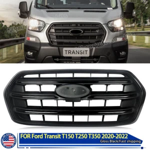 Painted Gloss Black For 2020-2022 Ford Transit T150 T250 T350 Front Upper Grille - Picture 1 of 13