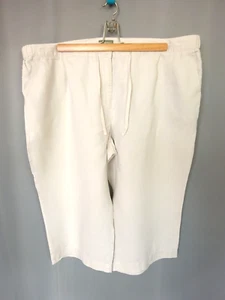Three Quarter Pants Ramie Fibre Vegetable Style Linen Size XXXL FR54 US22 UK26 - Picture 1 of 7