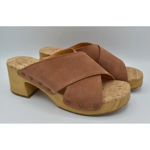 Kork Ease Womens Size 11 Tatum Brown Leather Slip On Heeled Slide Sandals Shoes - Picture 1 of 11