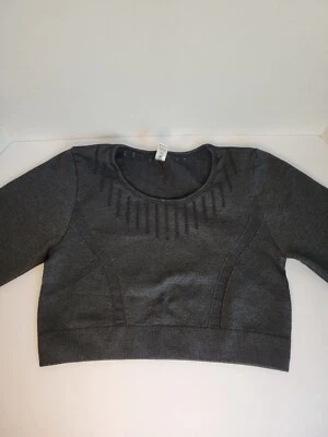 Top corto negro de manga larga para mujer Activewear Foto 1 de 4