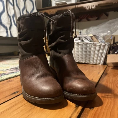 Emu Australia Botas Mujer 7M Cooma Zapatos Marrón Cuero Lana Medio Pantorrilla Botín Foto 1 de 4