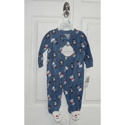 Jersey Koala Bebé Manga Larga Felpa Polar Muñeco de Nieve Pingüino Pies Azul 3-6M $18 Foto 1 de 4
