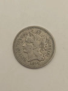 1874 3-Cent Nickle U.S Coin - Picture 1 of 6