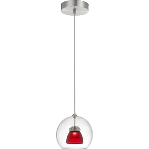 CAL Lighting & Accessories UP-335-CL-REDFR Double Glass Mini Pendant Frosted Red - Picture 1 of 2