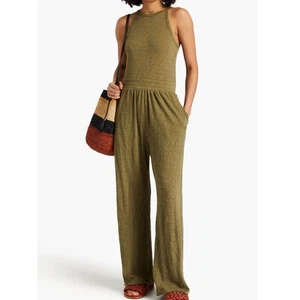 ATM Anthony Thomas Melillo Slub Cotton Jersey Jumpsuit Army Green Damen M - Bild 1 von 13
