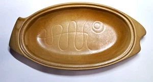 MCM Glidden 412 Alfred NY Stoneware Fish Casserole 14" Dish BOTTOM ONLY Brown - Picture 1 of 4