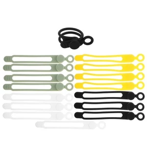  20pcs Silicone Cable Ties - Reusable Cord Organizer for Charging Data Cable - Afbeelding 1 van 12