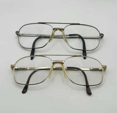 Vintage Stetson Aviator Eyeglasses Frames - Zyloware 057 And 058 Metal 2pair - Image 1 of 4