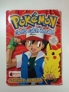 Pokemon Topps Merlin Collections Vintage Sticker Album Book Incomplete 1999 - Picture 1 of 24