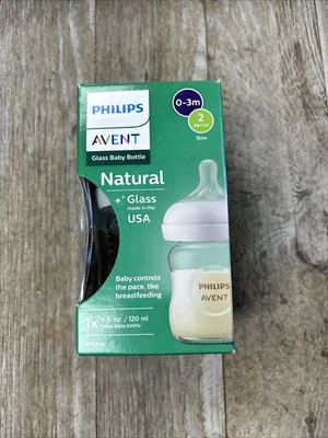 Philips Avent Glass Natural Baby Bottle with Natural Response Nipple 4oz 1pk - Image 1 of 4